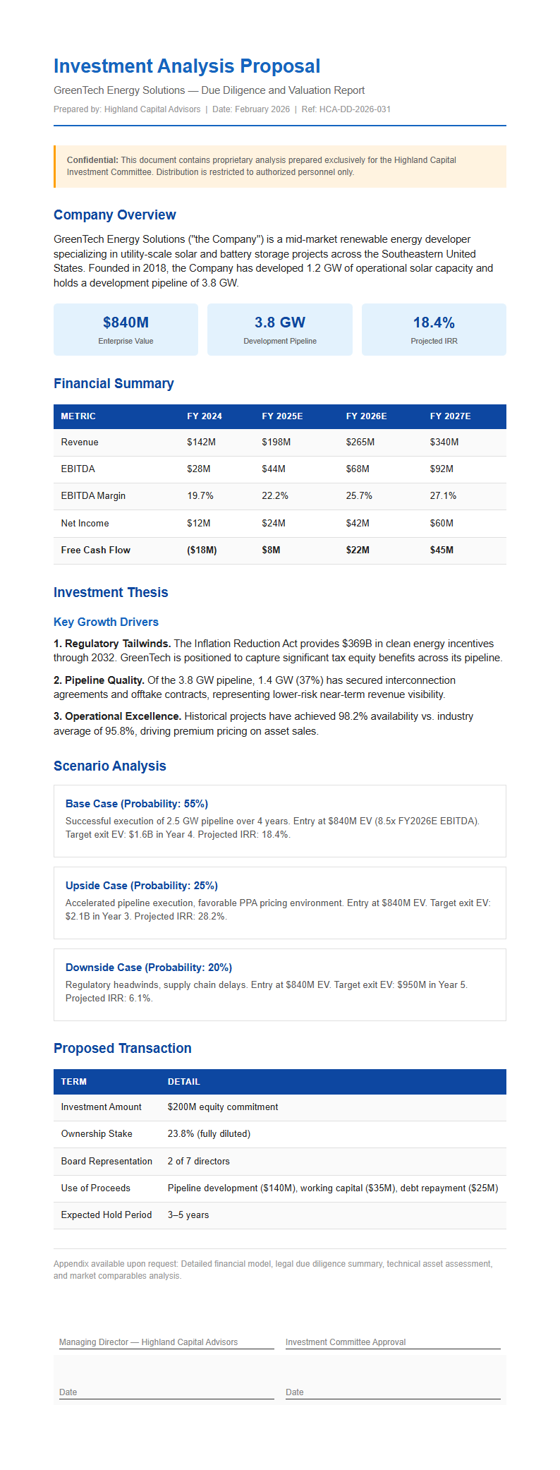 Investment research proposal